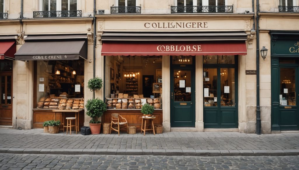 Devanture d'un commerce indépendant dans une rue commerçante française