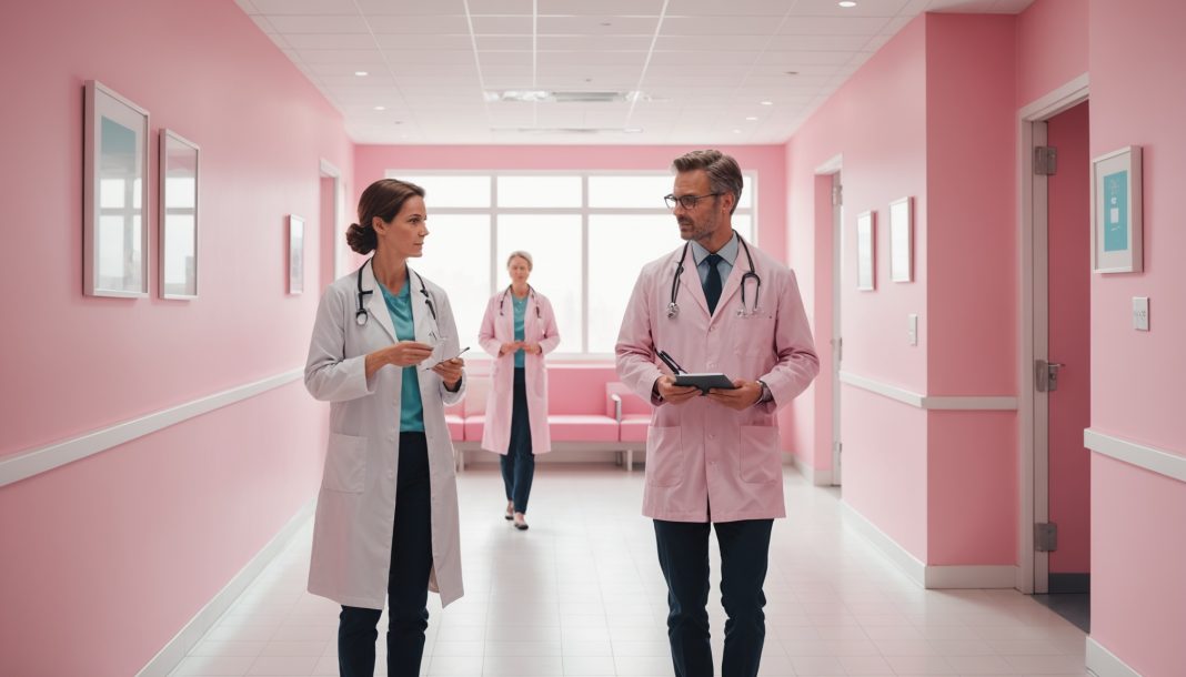 Illustration du dépistage du cancer du sein pendant Octobre Rose, consultation médicale
