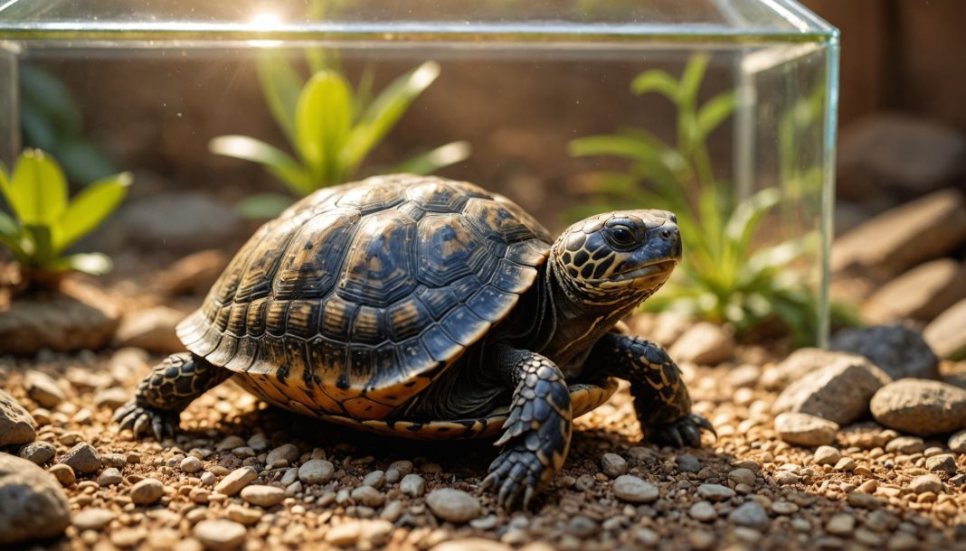 Tortue grecque bicéphale dans un centre de soins pour tortues dans le Var