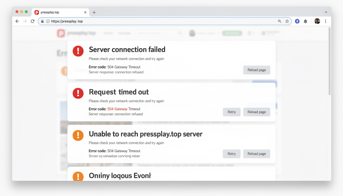 découvrez pourquoi les utilisateurs rencontrent des erreurs sur pressplay.top et comment y remédier rapidement.
